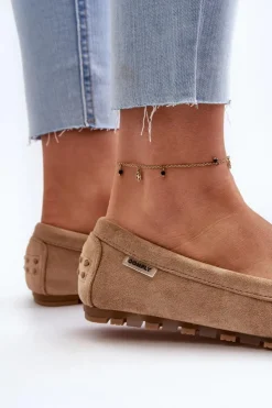 Boto Loafersy Damskie|Mokasyny Damskie Zamszowe*Mokasyny Damskie Z Eko Zamszu Brązowe Amrutia