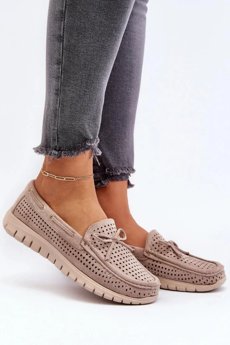 Damskie Buty damskie Vinceza Mokasyny Damskie Z Kokardą Beżowe Reece