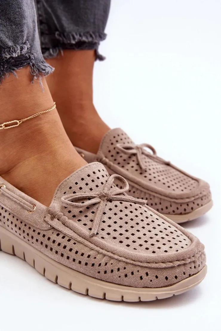 Damskie Buty damskie Vinceza Mokasyny Damskie Z Kokardą Beżowe Reece