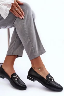 Buty Sergio Leone Mokasyny Damskie Skórzane|Mokasyny Damskie Zamszowe*Mokasyny Damskie Z Ozdobą Czarne Camilena Czarny