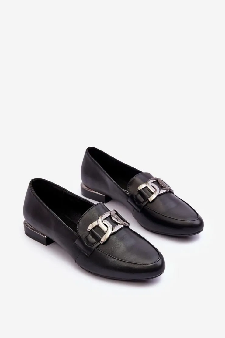 Buty Sergio Leone Mokasyny Damskie Skórzane|Mokasyny Damskie Zamszowe*Mokasyny Damskie Z Ozdobą Czarne Camilena Czarny