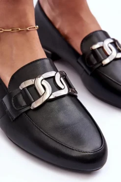 Buty Sergio Leone Mokasyny Damskie Skórzane|Mokasyny Damskie Zamszowe*Mokasyny Damskie Z Ozdobą Czarne Camilena Czarny