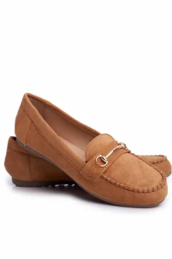 Damskie Boto Mokasyny Damskie Zamszowe Camel Dive