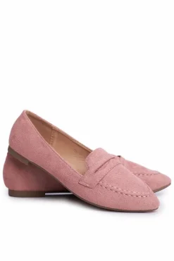 Outlet Boto Mokasyny Damskie Zamszowe CH-1M6 Różowe Laveria