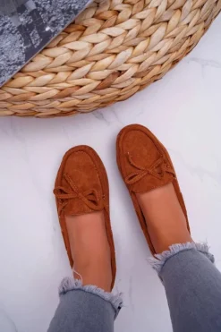 Damskie Damskie buty S.Barski Mokasyny Damskie Zamszowe Camel S.Barski Gustoben