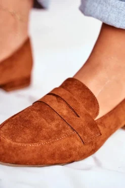 Buty Sergio Leone Mokasyny Damskie Zamszowe*Mokasyny Damskie Zamszowe Sergio Leone MK734 Camel Nebbi