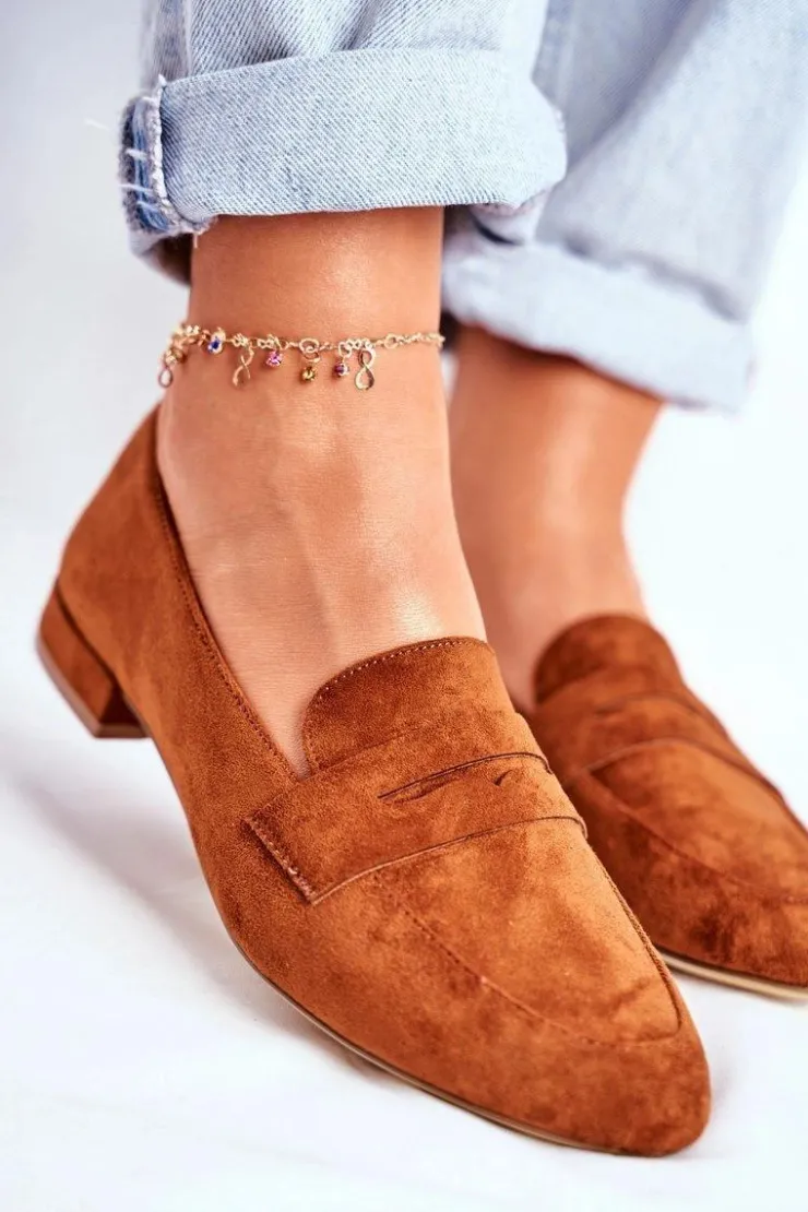 Buty Sergio Leone Mokasyny Damskie Zamszowe*Mokasyny Damskie Zamszowe Sergio Leone MK734 Camel Nebbi