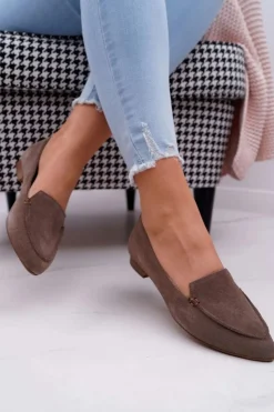 Boto Mokasyny Damskie Zamszowe*Mokasyny Damskie Zamszowe Skóra Loafery Cappuccino Homny