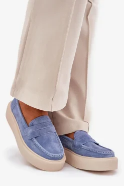 Buty damskie Vinceza Mokasyny Damskie Zamszowe*Mokasyny Damskie Zamszowe Na Platformie Vinceza 79535 Niebieskie