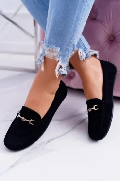 Boto Mokasyny Damskie Zamszowe*Mokasyny Damskie Zamszowe Comfort Czarne Anzio