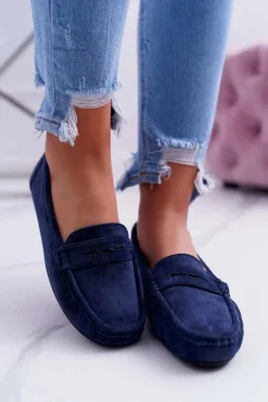 Boto Mokasyny Damskie Zamszowe*Mokasyny Damskie Zamszowe Granatowe Merlonte