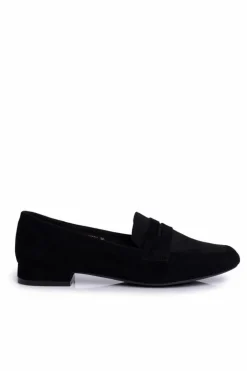 Damskie Buty Sergio Leone Mokasyny Damskie Zamszowe Sergio Leone MK734 Czarne Nebbi