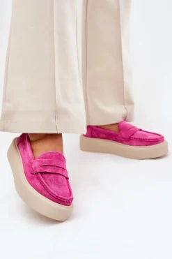 Hot Buty damskie Vinceza Mokasyny Damskie Zamszowe Na Platformie Vinceza 79535 Fuksja