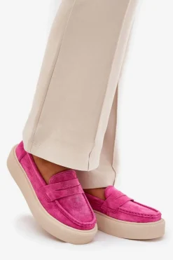 Hot Buty damskie Vinceza Mokasyny Damskie Zamszowe Na Platformie Vinceza 79535 Fuksja