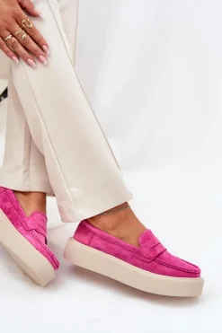 Hot Buty damskie Vinceza Mokasyny Damskie Zamszowe Na Platformie Vinceza 79535 Fuksja
