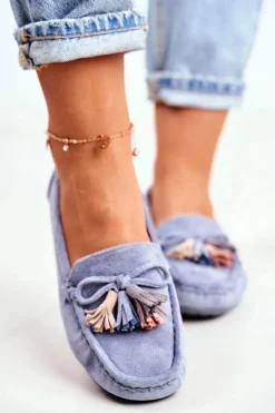 Evento Mokasyny Damskie Zamszowe Modne Niebieskie Donna Mia