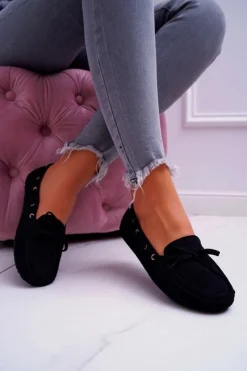 Damskie buty S.Barski Mokasyny Damskie Zamszowe*Mokasyny Damskie Zamszowe Czarne S.Barski Gustoben