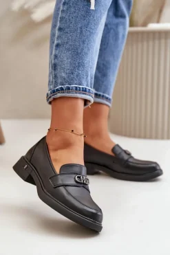 Buty damskie Vinceza Loafersy Damskie|Mokasyny Damskie Lakierowane*Mokasyny Damskie Ze Skóry Naturalnej Czarne Vinceza 58409