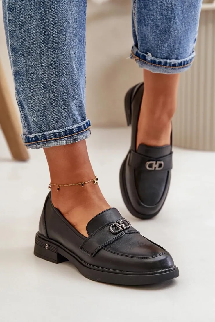 Buty damskie Vinceza Loafersy Damskie|Mokasyny Damskie Lakierowane*Mokasyny Damskie Ze Skóry Naturalnej Czarne Vinceza 58409