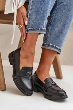 Buty damskie Vinceza Loafersy Damskie|Mokasyny Damskie Lakierowane*Mokasyny Damskie Ze Skóry Naturalnej Czarne Vinceza 58409