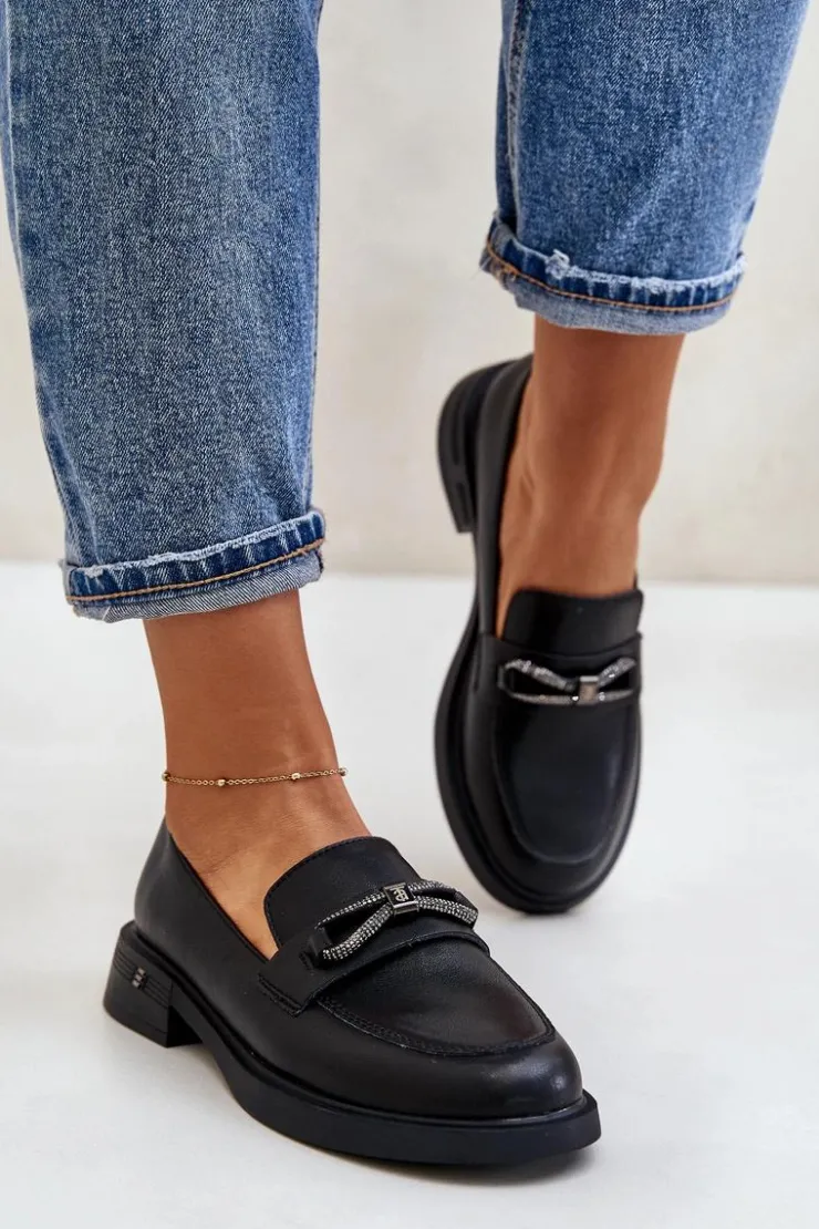 Damskie Buty damskie Vinceza Mokasyny Damskie Ze Skóry Naturalnej Vinceza 62181 Czarne