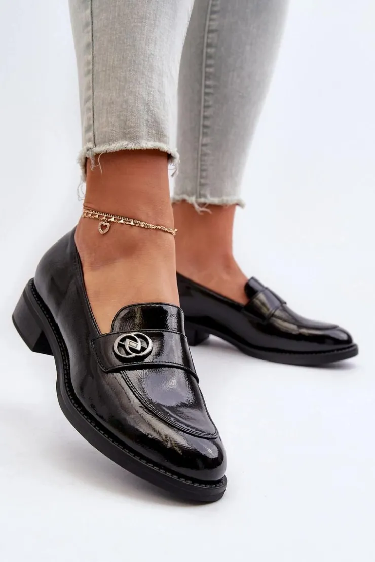 Evento Mokasyny Damskie Lakierowane|Mokasyny Damskie Skórzane*Mokasyny Lakierowane Damskie Czarne Dilhela