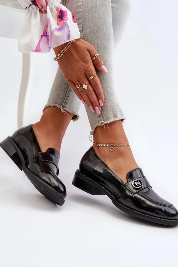 Evento Mokasyny Damskie Lakierowane|Mokasyny Damskie Skórzane*Mokasyny Lakierowane Damskie Czarne Dilhela
