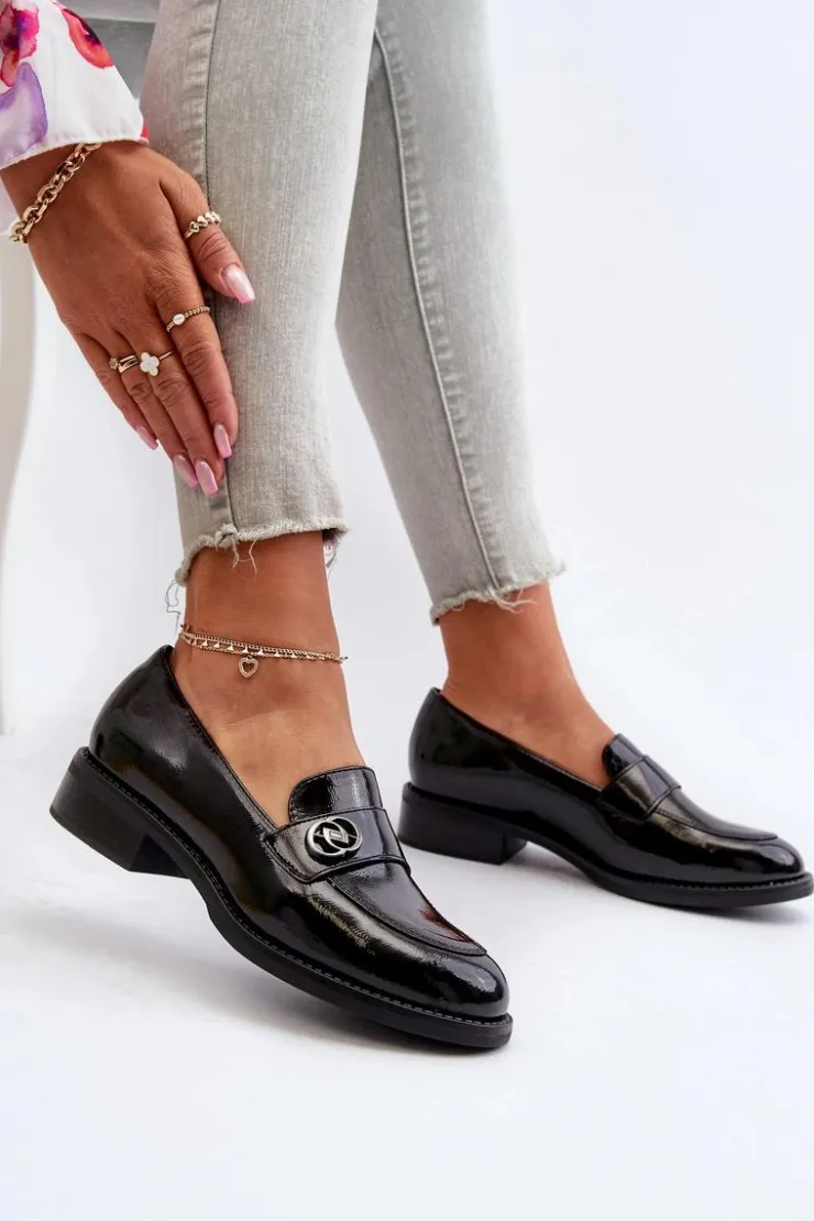 Evento Mokasyny Damskie Lakierowane|Mokasyny Damskie Skórzane*Mokasyny Lakierowane Damskie Czarne Dilhela