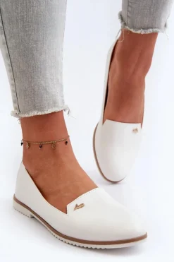 Boto Mokasyny Na Płaskim Obcasie Damskie Białe Enzla