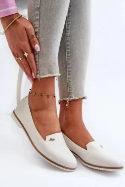 Boto Mokasyny Na Płaskim Obcasie Damskie Białe Enzla