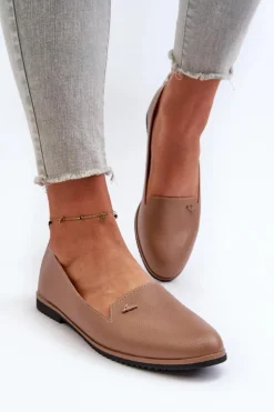 Boto Loafersy Damskie|Mokasyny Damskie Skórzane*Mokasyny Na Płaskim Obcasie Damskie Brązowe Enzla