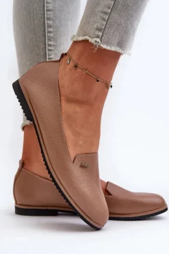 Boto Loafersy Damskie|Mokasyny Damskie Skórzane*Mokasyny Na Płaskim Obcasie Damskie Brązowe Enzla