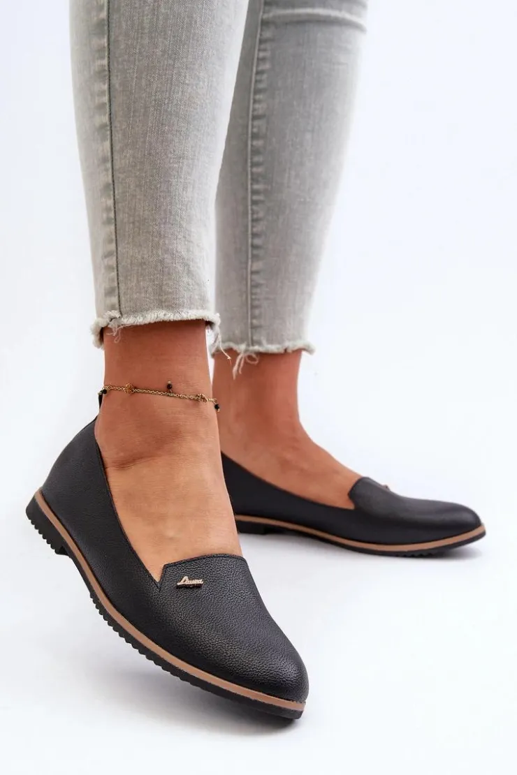 Hot Boto Mokasyny Na Płaskim Obcasie Damskie Czarne Enzla