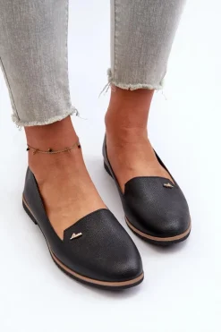 Hot Boto Mokasyny Na Płaskim Obcasie Damskie Czarne Enzla