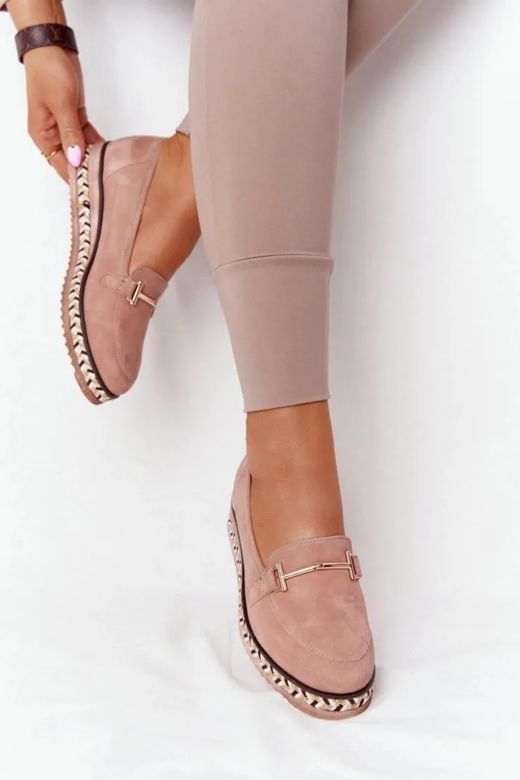 Sale Laura Messi Mokasyny Na Platformie 2284 Różowe