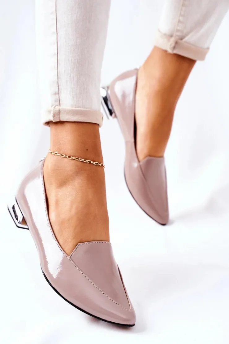 Damskie Laura Messi Mokasyny Na Srebrnym Obcasie 2013 Cappuccino