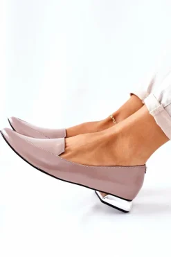 Damskie Laura Messi Mokasyny Na Srebrnym Obcasie 2013 Cappuccino