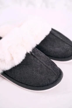 New Boto Męskie Papcie Klapki z Futerkiem Szare Homely