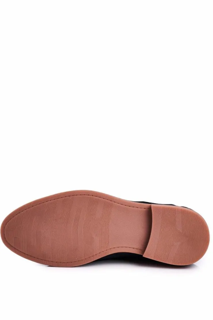 Damskie Boto Męskie Skórzane Mokasyny Nubuk BEDNAREK Granatowe