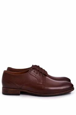 Damskie Boto Męskie Skórzane Mokasyny Z Jasną Podeszwą BEDNAREK Ciemny Brąz