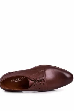 Damskie Boto Męskie Skórzane Mokasyny Z Jasną Podeszwą BEDNAREK Ciemny Brąz