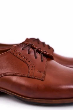 Damskie Boto Męskie Skórzane Mokasyny Z Jasną Podeszwą BEDNAREK Jasny Brąz