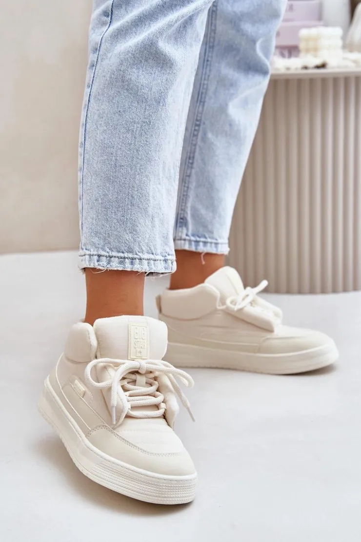 Damskie Big Star Shoes Śniegowce Damskie Big Star OO274A531 Kremowe