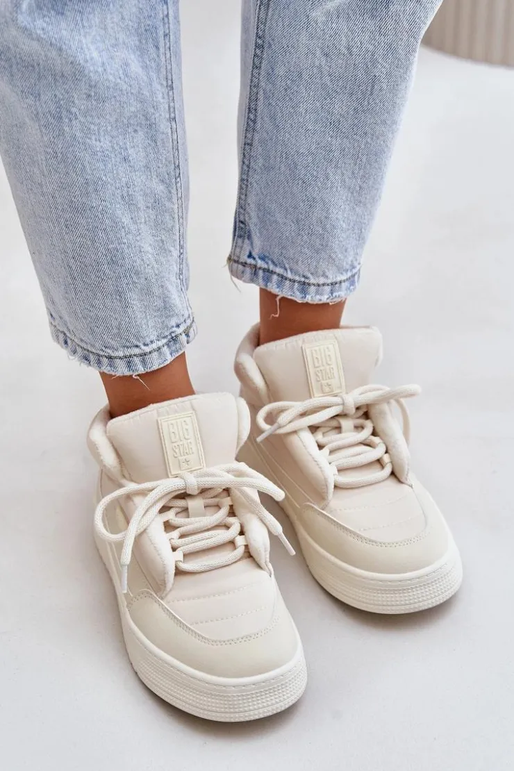 Damskie Big Star Shoes Śniegowce Damskie Big Star OO274A531 Kremowe