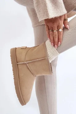 Online Cross Jeans Śniegowce Damskie MM2R4023C Beżowe Beżowy