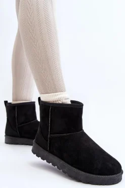 Hot Boto Śniegowce Damskie Eko Zamszowe Czarne Enranta