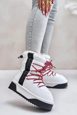 D.Franklin Śniegowce Damskie*Śniegowce Damskie Na Grubej Podeszwie Wegańskie DFSH371007 Białe Biały