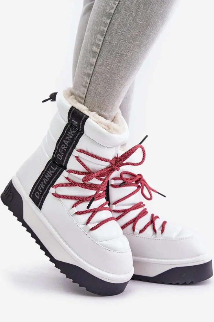 D.Franklin Śniegowce Damskie*Śniegowce Damskie Na Grubej Podeszwie Wegańskie DFSH371007 Białe Biały