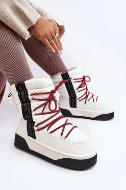 D.Franklin Śniegowce Damskie*Śniegowce Damskie Na Grubej Podeszwie Wegańskie DFSH371007 Białe Biały