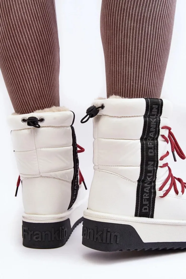 D.Franklin Śniegowce Damskie*Śniegowce Damskie Na Grubej Podeszwie Wegańskie DFSH371007 Białe Biały